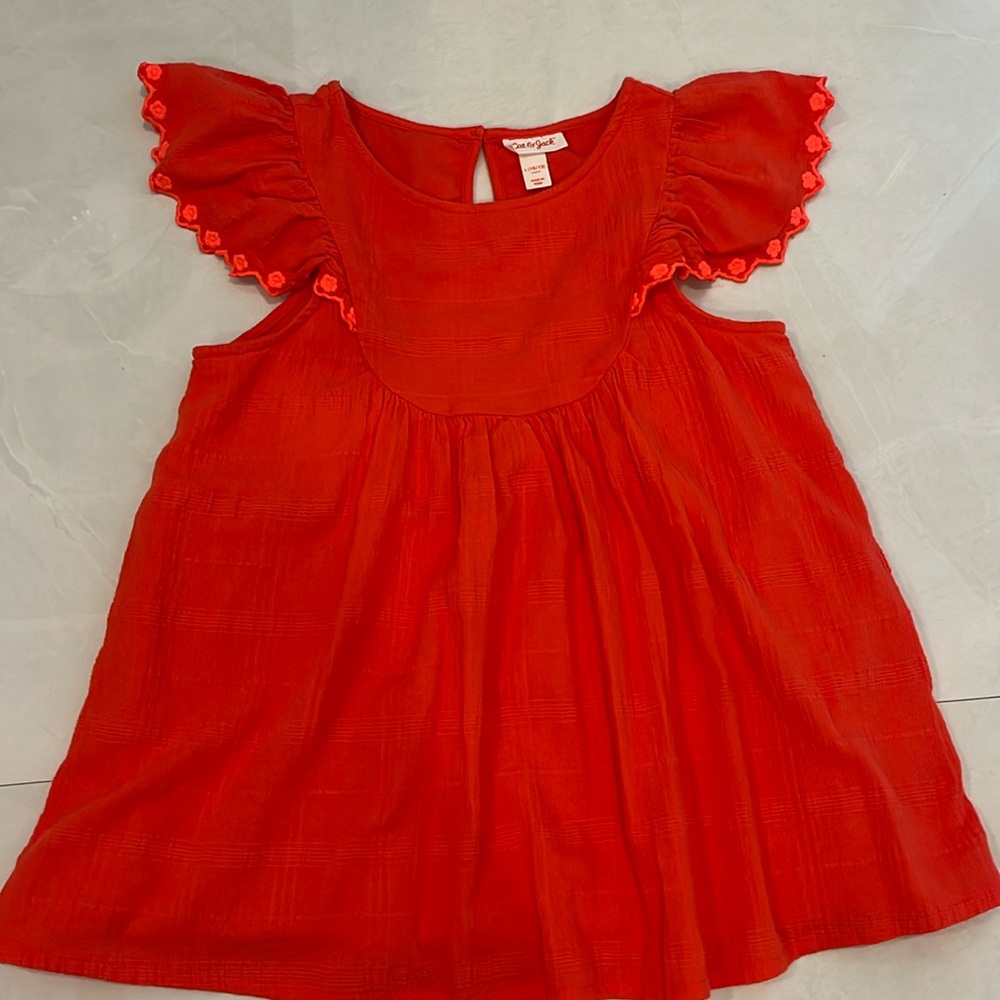 Fluted sleeve girls top